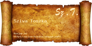Sziva Toszka névjegykártya